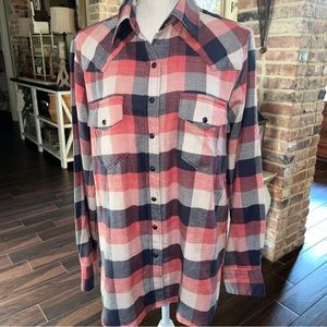 Cruel Girl Womens Pearl Snap Western Shirt Size L Multicolor Plaid Long Sleeve